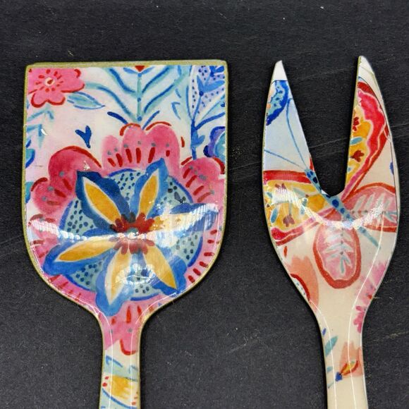 Artistic Accents Handcrafted Appetizer Cheese Serving Set Floral Gold - Picture 4 of 11